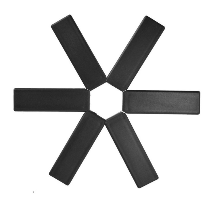 Suport pliabil pentru vase fierbinti, rezistent pana la 220° C, 19 x 1 cm, Negru