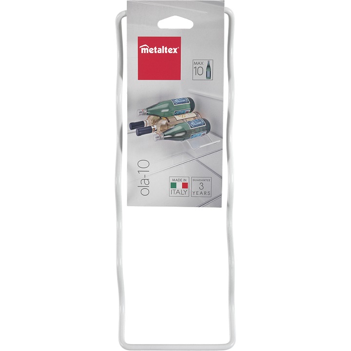 Поставка за бутилки вино Metaltex Ola 10, 12x32x3см, LDPE обработен метал