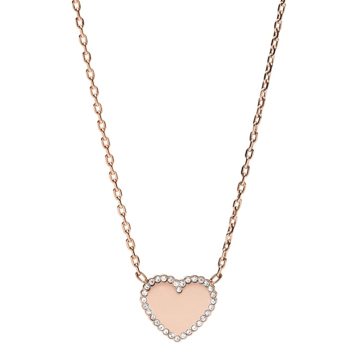 Colier Fossil Elliott Heart JOF00622791, Rose gold