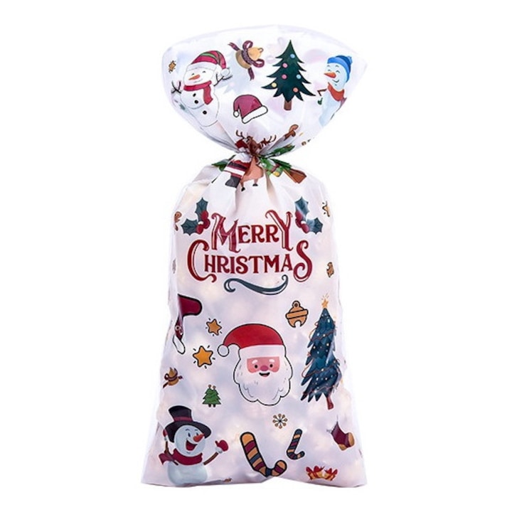 Комплект 100 подаръчни торбички БОМСТОМ С аксесоари за връзване За Коледа Многоцветни