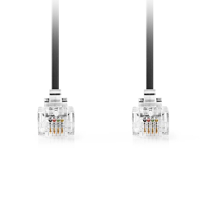 Cablu telefonic RJ11 tata, Negru, 2 m - eMAG.ro