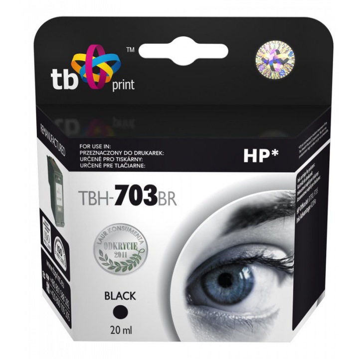 Cartus de inlocuire, TB Print, TBH-703BR pentru HP CD887AE TBH-703BR, Negru