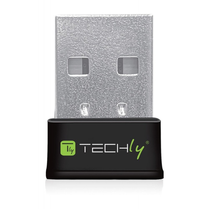 Placa de retea fara fir, TECHLY, I-WL-USB-600TY, USB, Negru/Argintiu