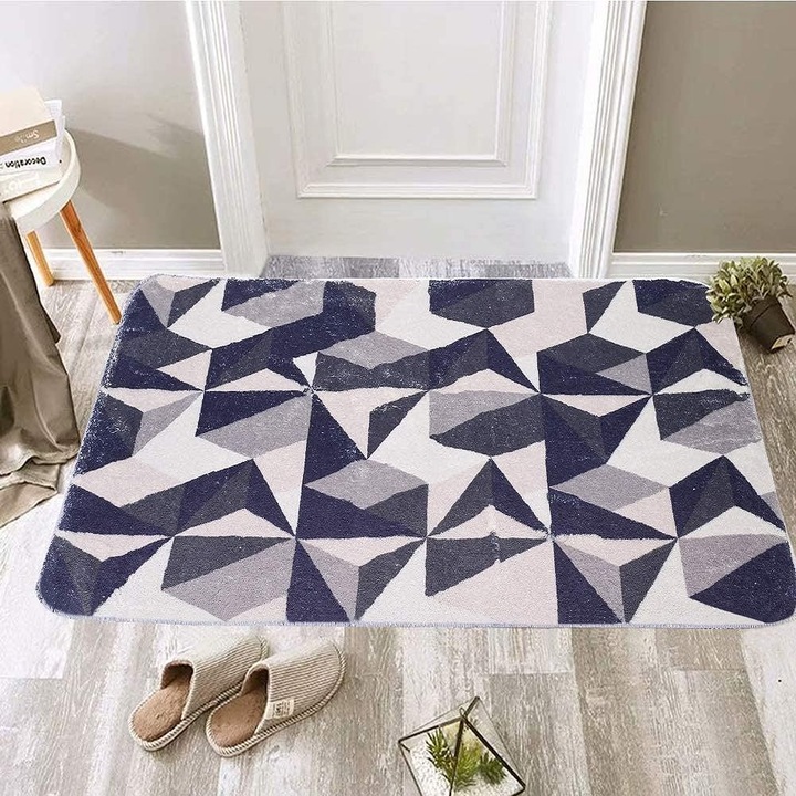 Covor forme geometrice, Elite, 60x90 cm, usor de intretinut si curatat, microfibra