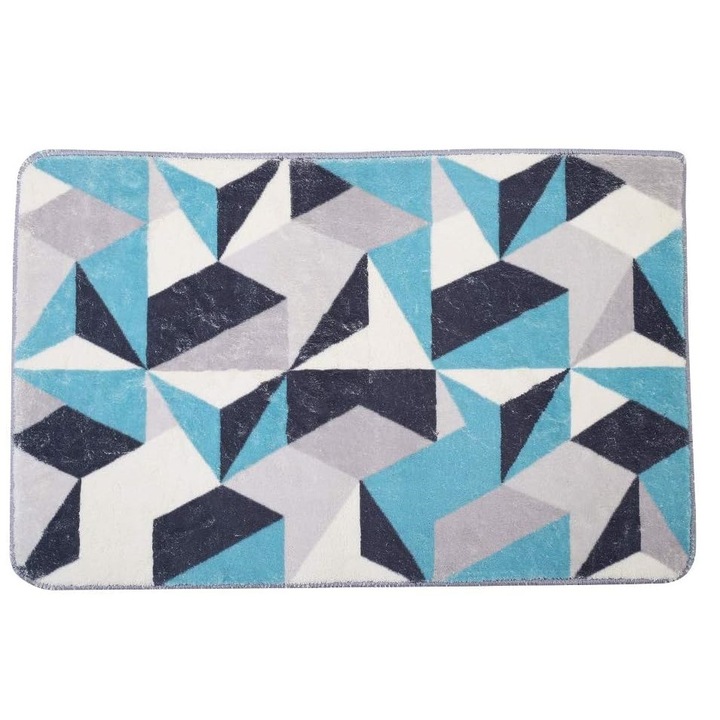 Covor forme geometrice, Elite, 50x80 cm, usor de intretinut si curatat, microfibra