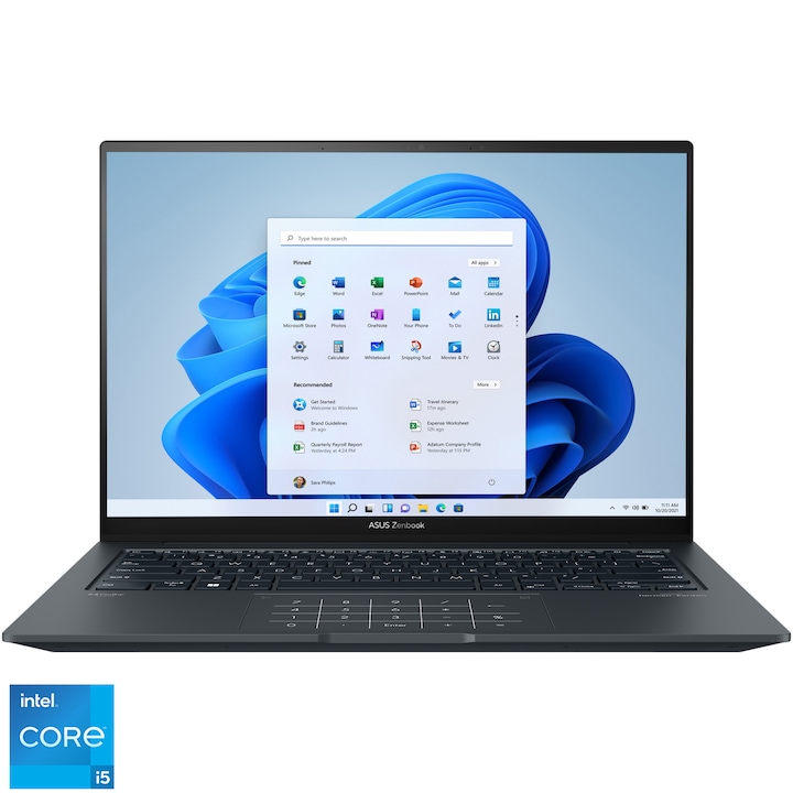Asus ZenBook UX3404VA-M9055W 14,5" WQXGA+ OLED laptop, Intel Core i7-13700H, 16GB, 1TB M.2, Intel Iris® Xe Graphics, Windows 11 Home, Magyar billentyűzet, Szürke