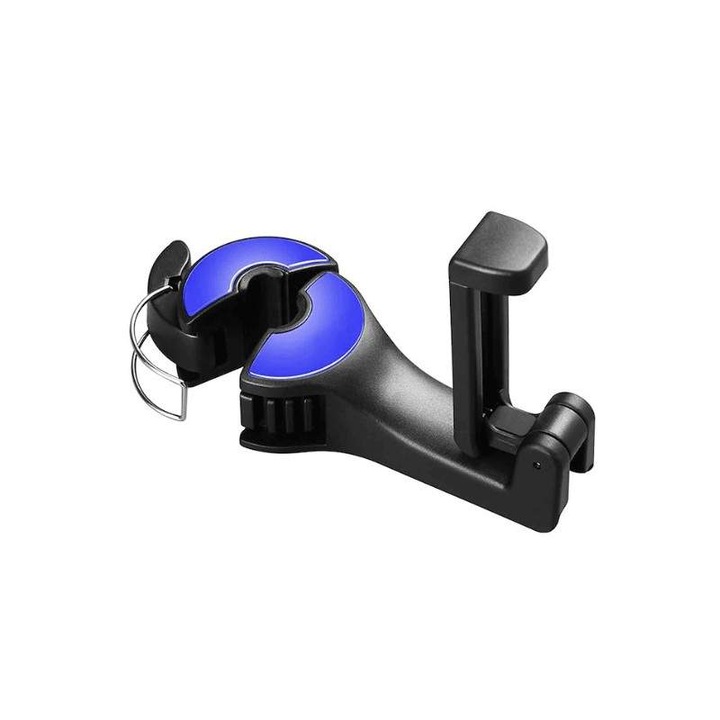 Suport Auto SIKS pentru Telefon, Prindere pe Tetiera, Utilizare Multipla, Reglabil, Albastru