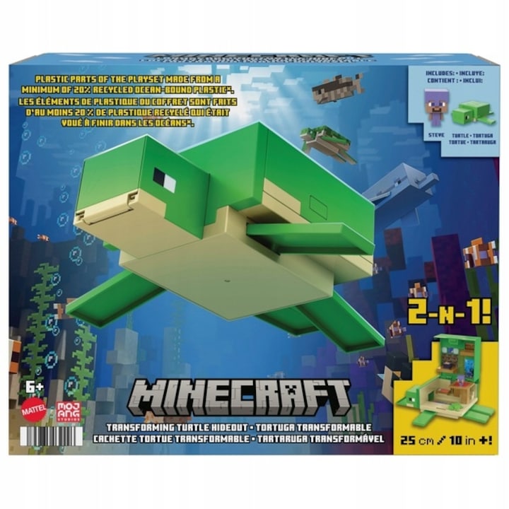 Костенурка Mattel Minecraft 2в1, 6+ години, зелена