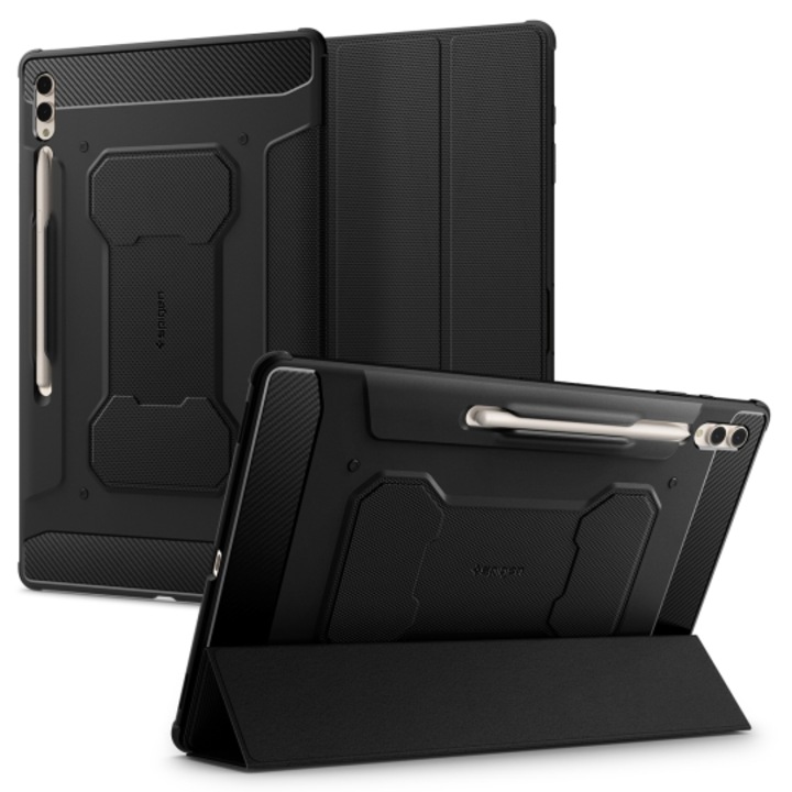 Husa de protectie tableta Spigen, Rugged Armor pentru Samsung Galaxy TAB S8 ULTRA/ S9 ULTRA 14.6, Negru