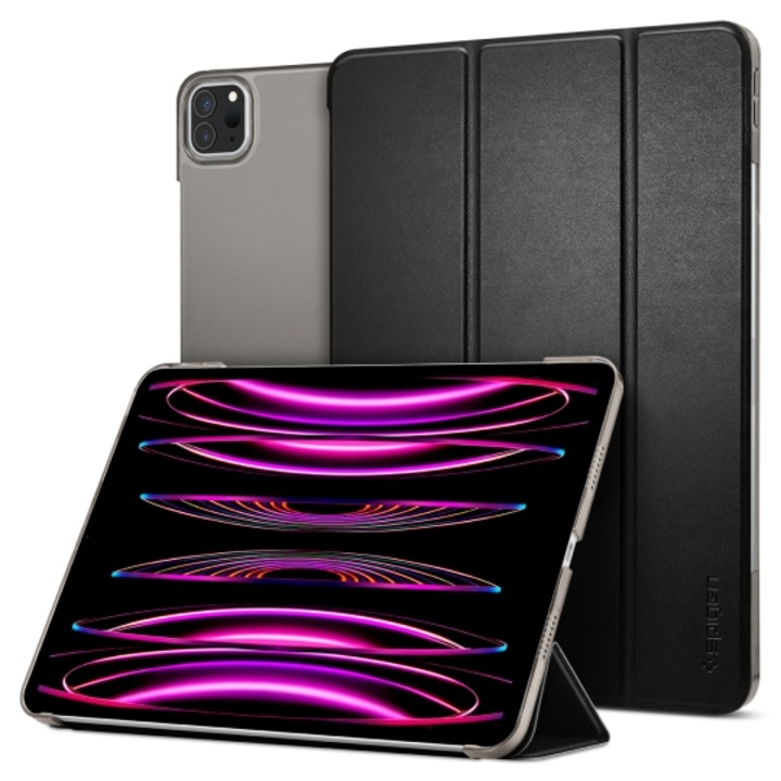 Husa de protectie tableta Spigen, Smart Fold pentru Apple iPad PRO 12.9 2021/ 2022, Negru
