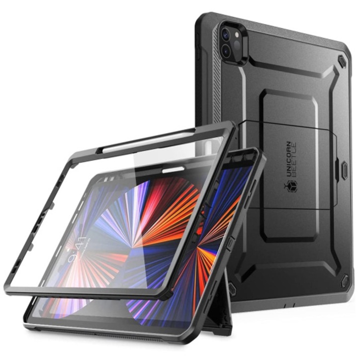 Защитен калъф за таблет Supcase, Unicorn Beetle Pro, държач за писалка за Apple iPad PRO 12.9 2021/ 2022, черен