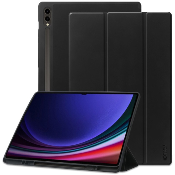 Защитен калъф за таблет Tech-Protect, Място за съхранение на писалка, За Samsung Galaxy TAB S8 ULTRA/ S9 ULTRA 14.6, Черен