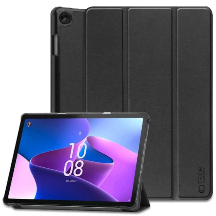 Tech-Protect tablet védőburkolat, Smartcase for Lenovo TAB M10 PLUS 10.6 3RD GEN TB-125 / TB-128, Fekete
