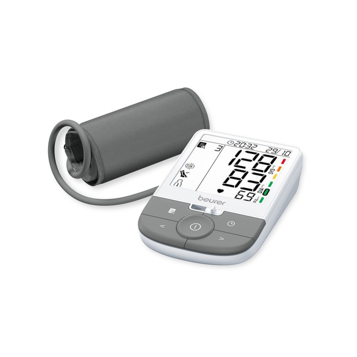 Beurer vérnyomásmérő, BM 53, XL háttérvilágítású kijelző, AFIB, HSD, kockázatjelző, USB-C csatlakozás, aritmiaészlelő, fehér