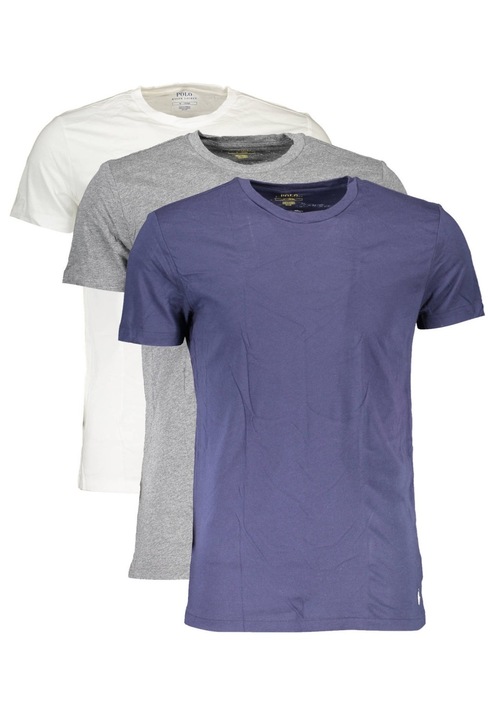 Set tricouri pentru barbati, Polo Ralph Lauren, Bumbac, 3 piese, Alb/Gri/Albastru inchis, XL INTL