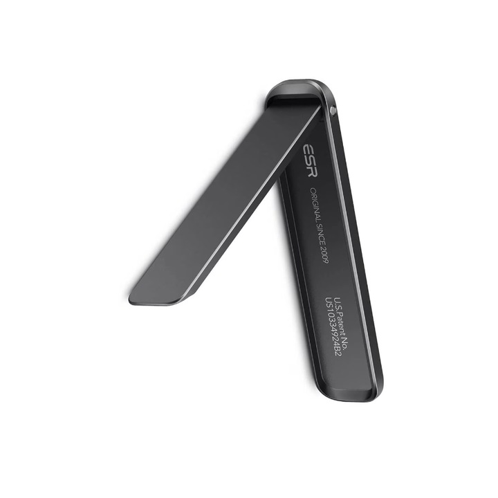 Залепваща се поставка за телефон, функция стойка, тънък и компактен дизайн, черен цвят