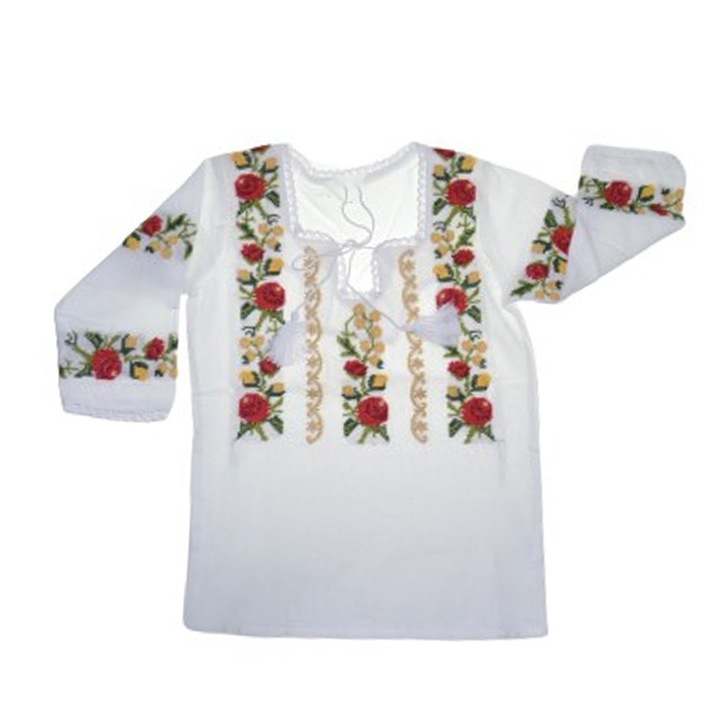 Bluza tip ie 3/4 pentru fete Mini Junior MRI-30-98-104, Alb 103205