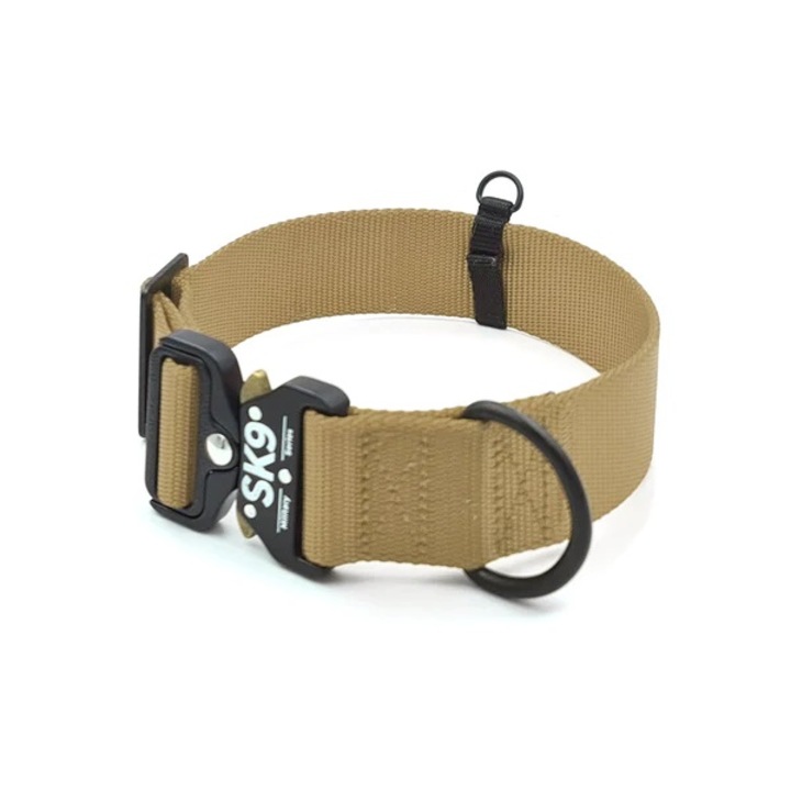 Zgarda de forta, Super-K9, Bej, M, pentru caini civili si utilitari rase medii, seria SK9 Military Plus