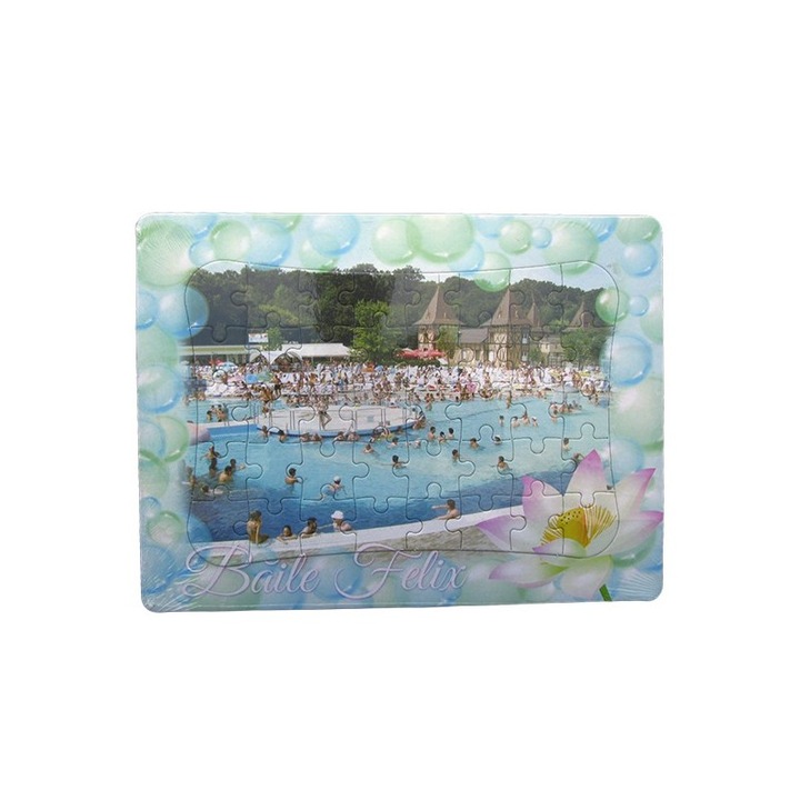 10 db-os műanyag kirakós készlet Felix fürdővel, 28x21 cm, 40 db, többszínű