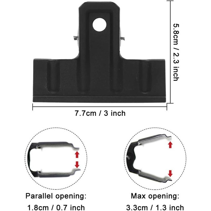 Cleme metalice negre, set 10 buc, 7.7x3cm, rezistente, multifunctionale