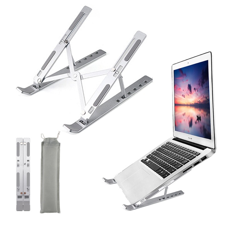 Suport laptop pliabil aluminiu reglabil portabil ergonomic