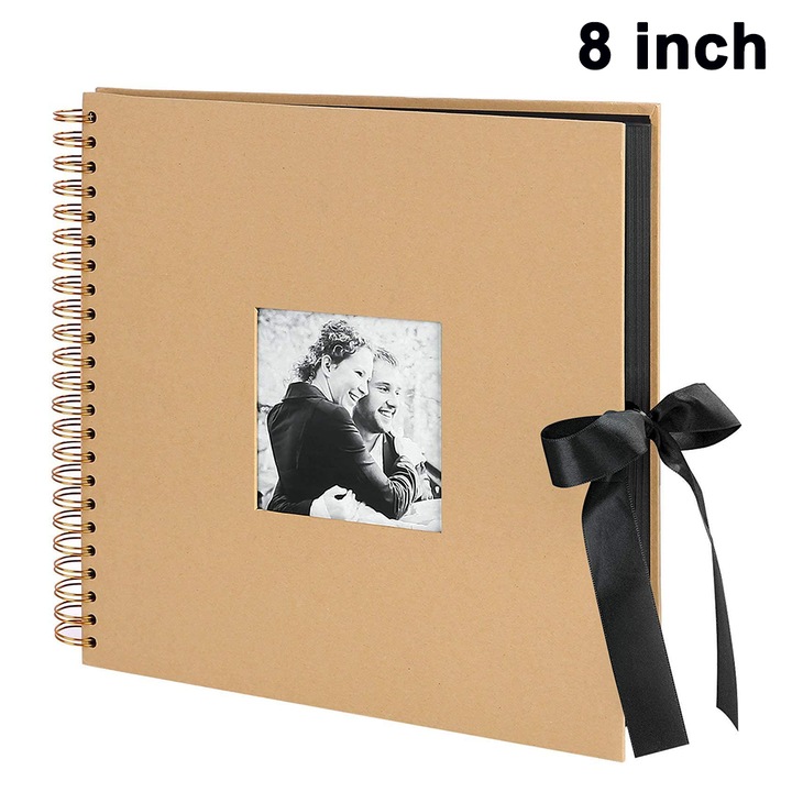 DIY fotóalbum 20x20cm 30 oldal fekete szalag