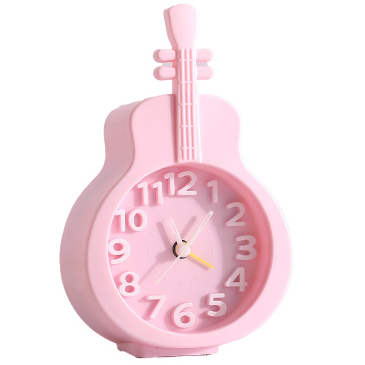 Ceas desteptator creativ digital pentru birou, ceas de noptiera, model figurina ornament, roz
