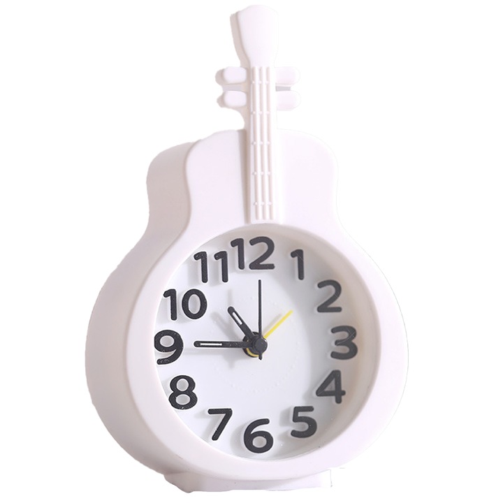 Ceas desteptator creativ digital pentru birou, ceas de noptiera, model figurina ornament, alb
