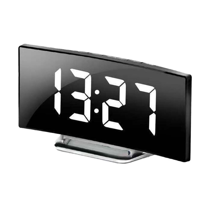 Ceas electronic de birou multifunctional, QttvbTna, Negru