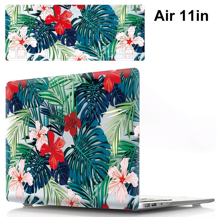 Калъф за MacBook Air 11 инча с шарена твърда обвивка и стикери за клавиатурата. Съвместим само с 11-инчов MacBook Air.