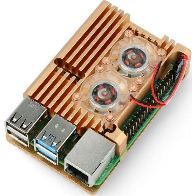 Кутия с два вентилатора, JustPi Raspberry, Pi 4B (DNG-16015) - eMAG.bg