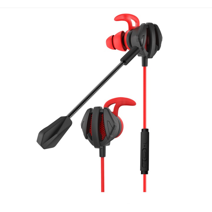 Játékhallgató állítható mikrofonnal, Jormftte, HiFi hangzás, 2.2m, piros