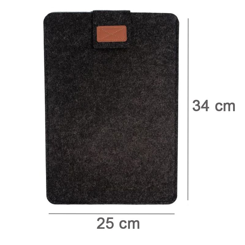Husa laptop din fetru, negru, 34x25cm, pentru notebook de pana la 13 inch