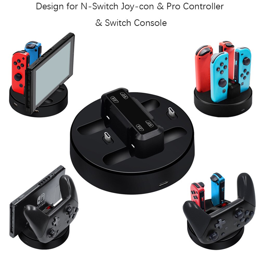 Statie de Incarcare pentru 4 Manere Nintendo Switch cu 2 Porturi