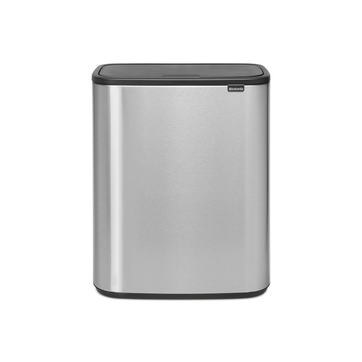 Brabantia Bo Touch 2x30L szemetes, matt acél, ujjlenyomat-taszító, ezüst