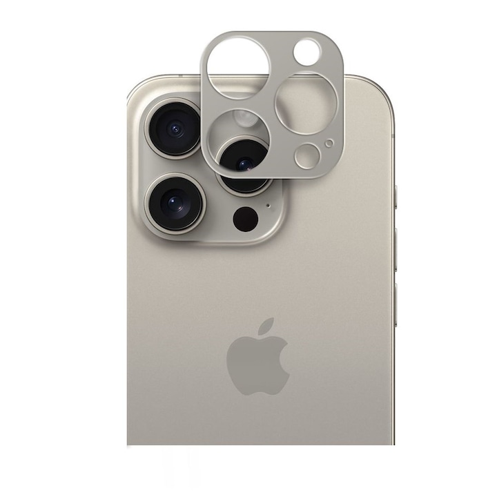 A HOFI Alucam Pro kameravédő keret kompatibilis az iPhone 15 Pro / 15 Pro Max Titanium telefonnal