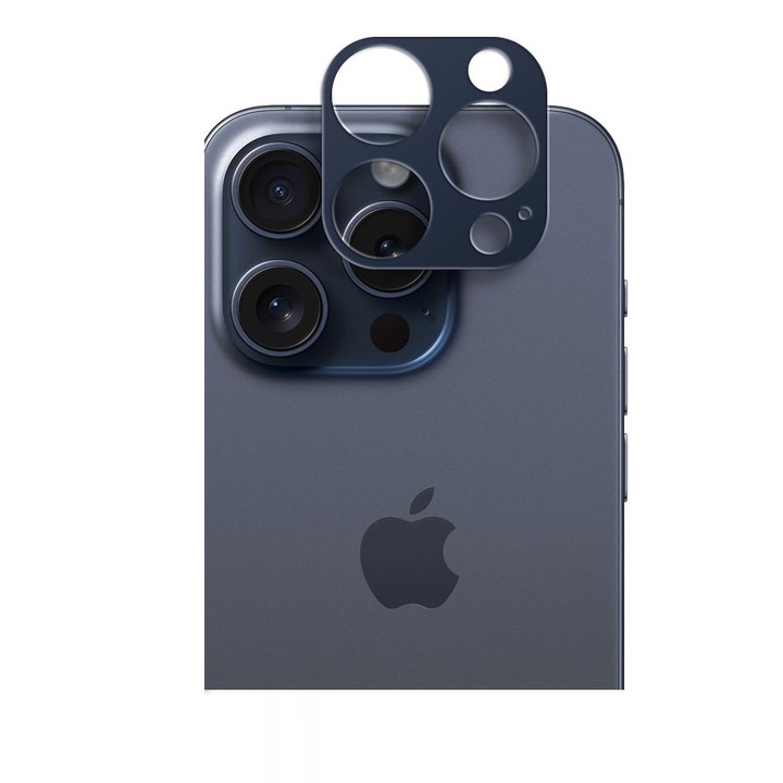 A HOFI Alucam Pro kameravédő keret kompatibilis az iPhone 15 Pro / 15 Pro Max Navy Blue készülékkel