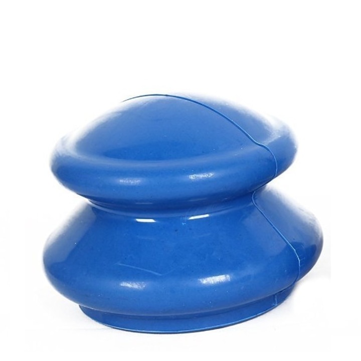 Ventuza cu Maner din Cauciuc VENTUZ™ Dimensiunea "XL" pentru Masaj Anticelulitic Profesionist Culoarea Albastra