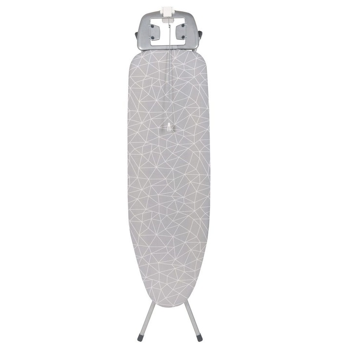 Masa de calcat pliabila 120x37cm, blat metalic tip plasa cu suport pentru fier, priza si antena, Velkea H036-06PB