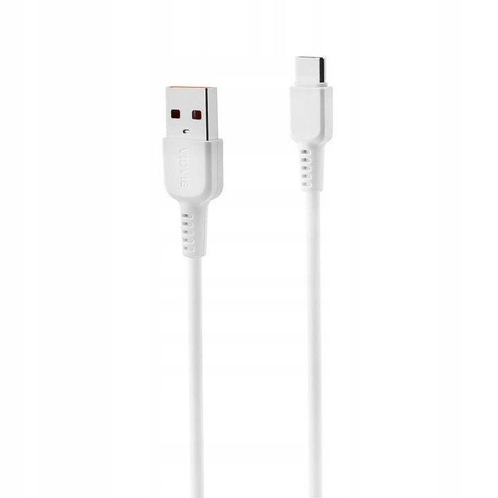 Adat- és gyorstöltő kábel, Vidvie, PVC, 2 x USB-C, 1 m, Fehér