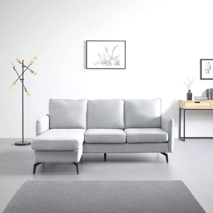 Coltar Hyperion Reversibil Stanga/Dreapta 193x86x136 cm Stofa Gri Marketmob