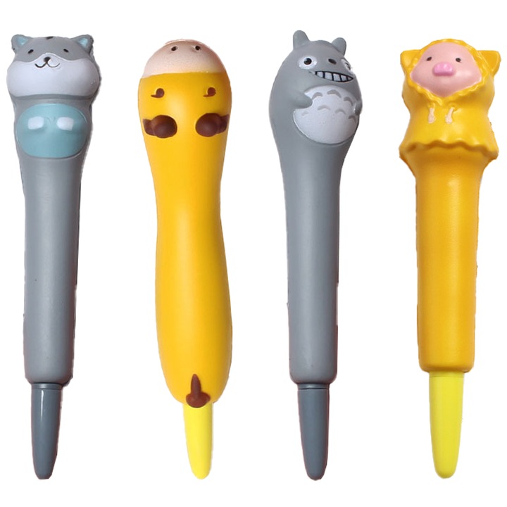 Комплект от 4 химикалки за деца, Многоцветни, 5-12 години