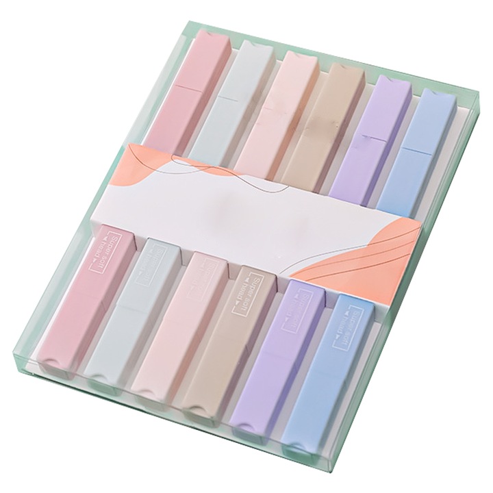 Комплект от 6 маркера QttvbTna, остър връх, меки, бързосъхнещи, многоцветни