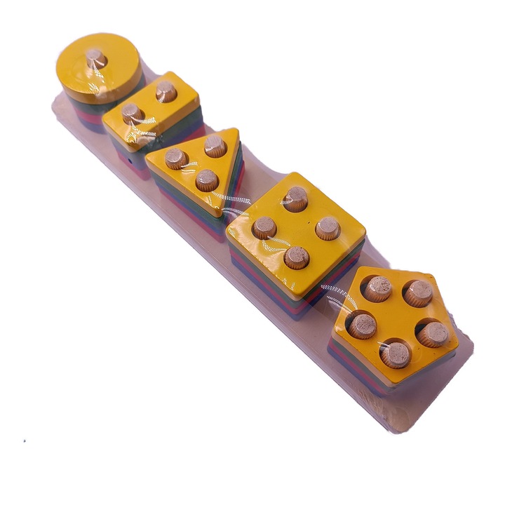 Oktató Játék Gyerekeknek, 20 db Fa, 30 cm x 6 cm x 6 cm, Többszínű, Dalimag