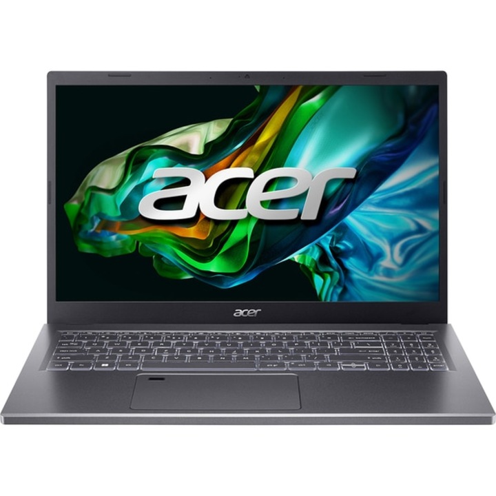 Laptop ACER Aspire 5 A515-58M-574P, Intel Core i5-1335U pana la 4.6GHz, 15.6" Full HD, 16GB, SSD 512GB, Intel Iris Xe Graphics, Free Dos, Gri