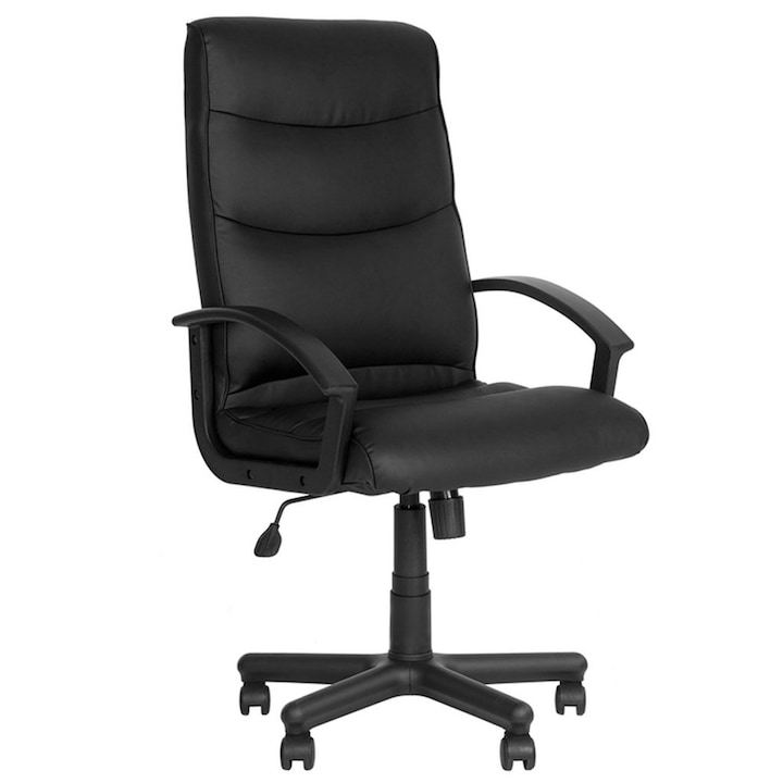 Директорски стол, Nowy Styl Factor SP, Естествена кожа, Черен