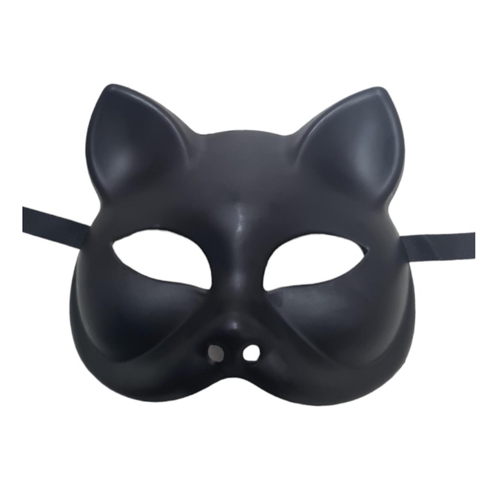 Masca de carnaval / Halloween tip pisica, negru