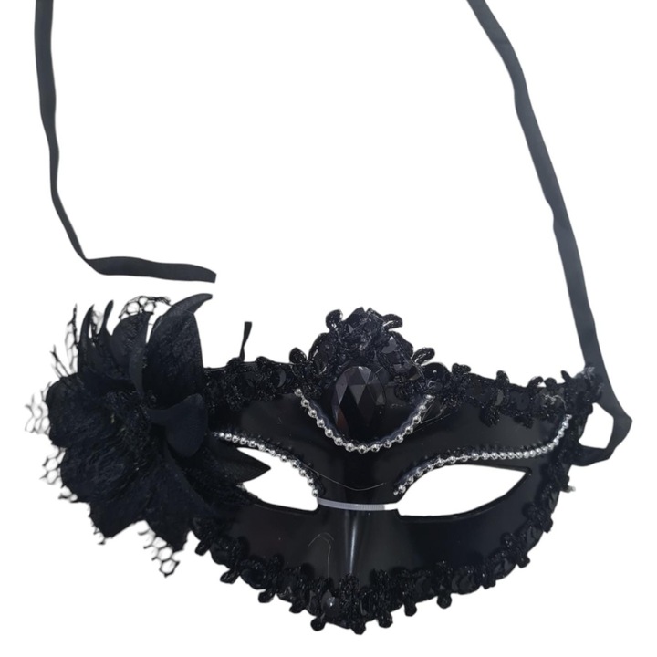 Masca de carnaval / Halloween tip cat woman, negru mat