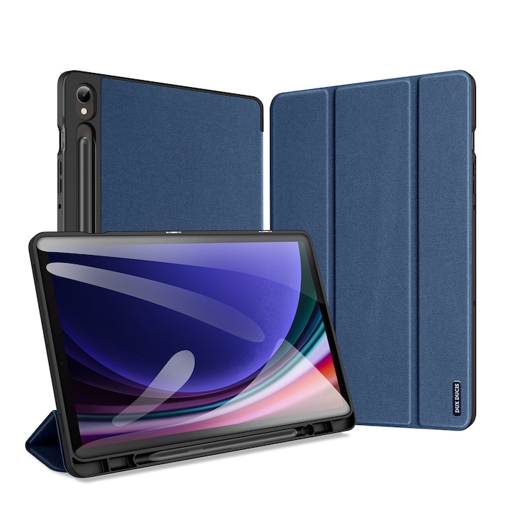 Tablettok Samsung Galaxy Tab S9 FE 10, 9 coll (SM-X510, SM-X516) - Dux Ducis Domo kék színű smart case ceruza tartóval
