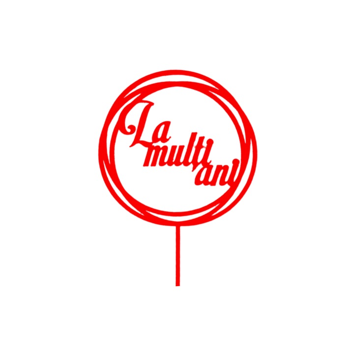 Декорация за торта "РОЖДЕН ДЕН", топер празник на живота, обръщане 19, 2 х 11, 4 см червено